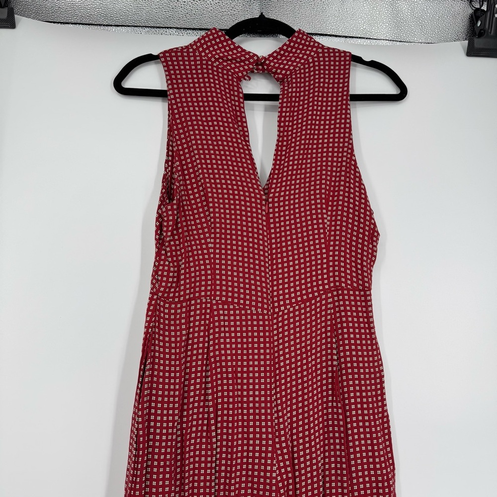 Anthropologie Red Printed Halter Wide-Leg Jumpsuit - Picture 9 of 13